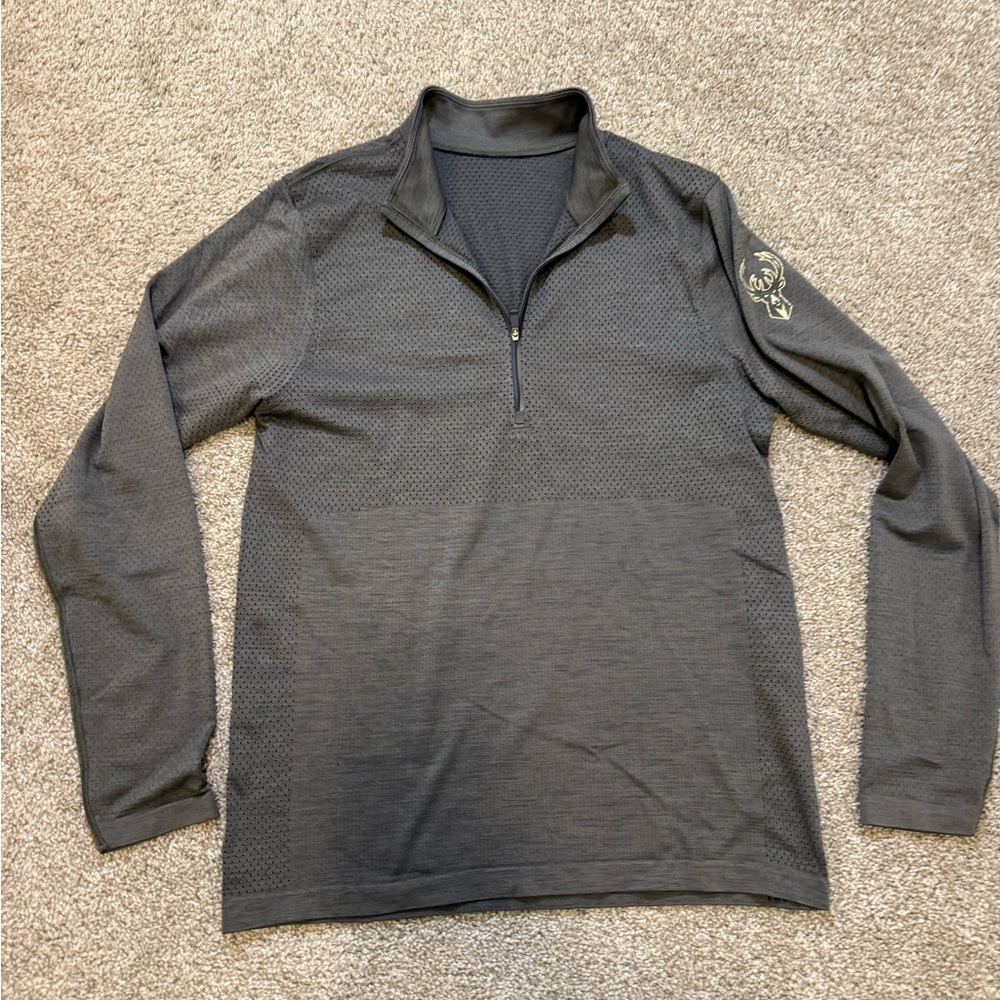 Lululemon Mens Milwaukee Bucks‎ Metal Vent Tech Midweight Half Zip Medium